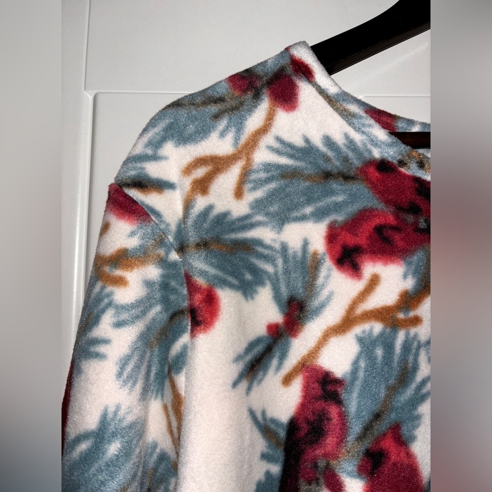 Comfort Corner Fleece Shirt Sleep Cardinal Print Cozy Loungewear Women Size‎ 2X - Picture 5 of 9